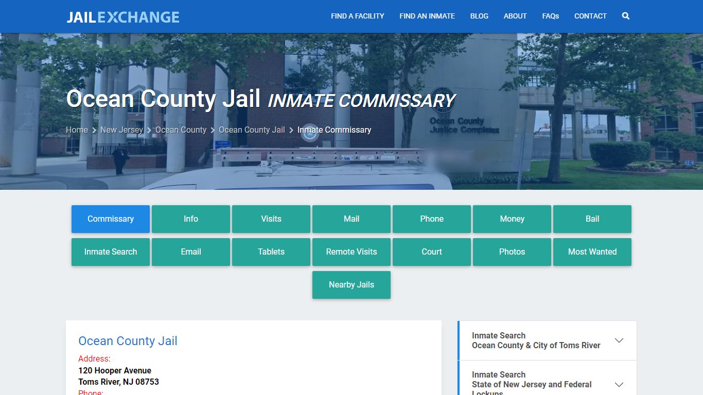 Inmate Commissary, Care Packs - Ocean County Jail, NJ